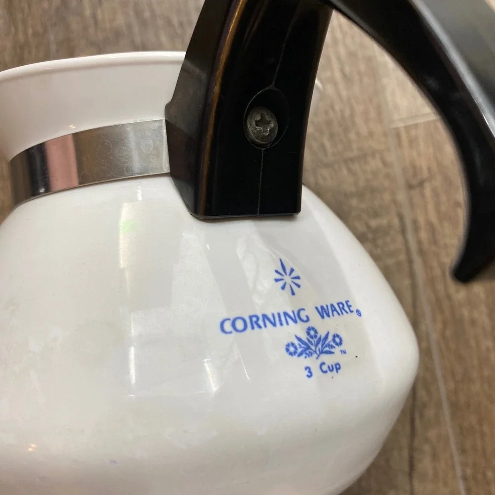 Vintage Corning Ware Cornflower Blue 3 Cup Teapot Beverage Server with Lid USA